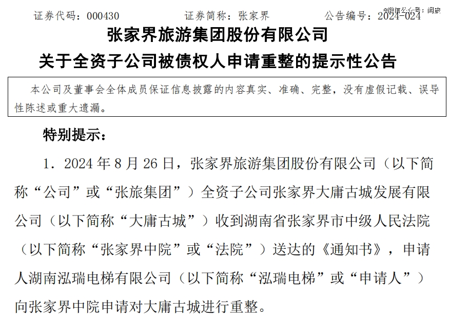 第一个被重整或破产的古城出现了