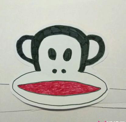 儿童简笔画图片，大嘴猴头像简笔画